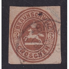 ALEMANIA 1865 ESTADO DE BRAUNSCHWEIG Yv 15 ESTAMPILLA DE GRAN CALIDAD 200 EUROS